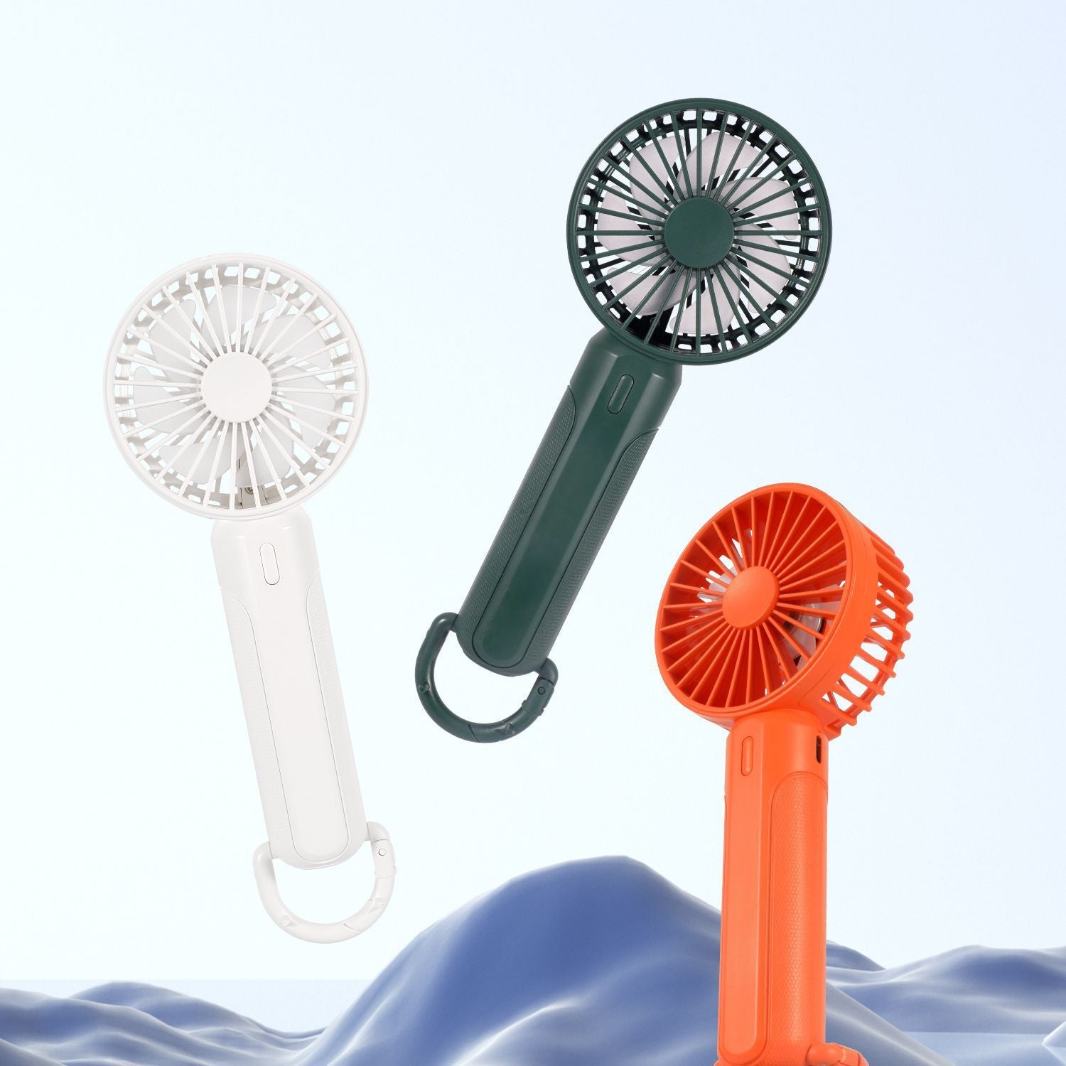 Portable Handheld Fan for Women USB Rechargeable Compact Strong Wind Power with Hook