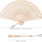 Ladies Decorative Hand Fan Filigree Wood Elegant Lightweight Portable