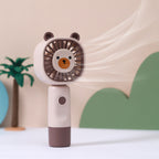 Women's Portable Handheld Fan Cute Bear Design Lightweight Battery Operated