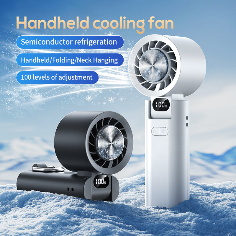 Portable Rechargeable Personal Fan with Digital Display and Multiple Speeds