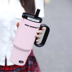 Women's Insulated Stainless Steel Cup With Straw Spill-Resistant Travel Tumbler