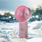 Portable Cartoon-Themed Rechargeable Hand Fan Adjustable Speed Compact Size