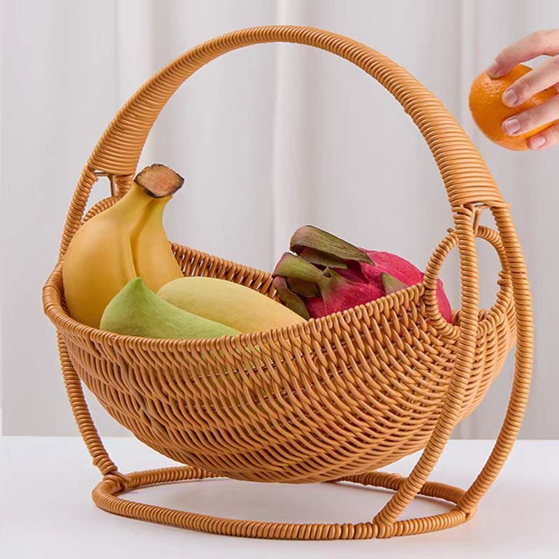 Handwoven Decorative Fruit Bowl 28cm Diameter Unisex Kitchen Basket