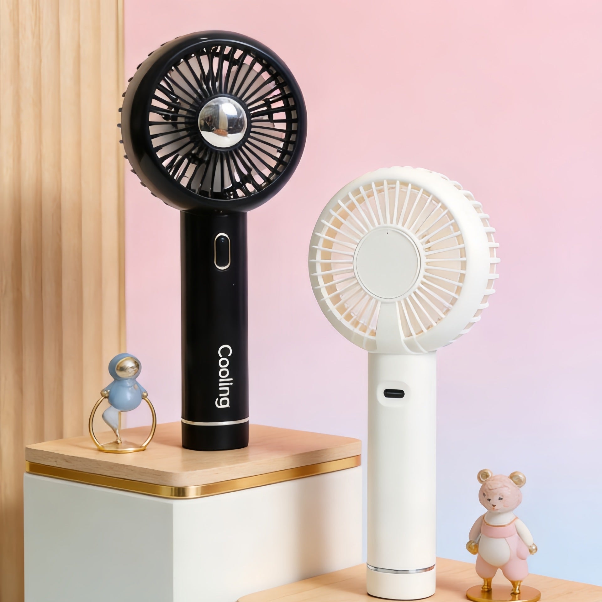 Portable USB Hand Fan for Women with Ergonomic Grip and Variable Speed Control Compact Personal Cooling
