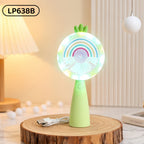 Portable USB Handheld Fan with LED Light and Variable Speed Control for Women