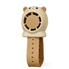 Portable Wrist-Mounted Cooling Fan with Adjustable Speeds and Bear Design Lightweight Rechargeable