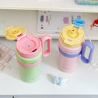 Ladies Insulated Water Bottle BPA-Free Plastic Leak-Proof Lid Ergonomic Handle Multi-Functional