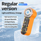 Portable High-Speed Handheld Fan with LED Display and Turbo Air Circulation