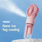 Rechargeable Handheld Mist Fan with Removable Water Tank and Adjustable Airflow Unisex One Size