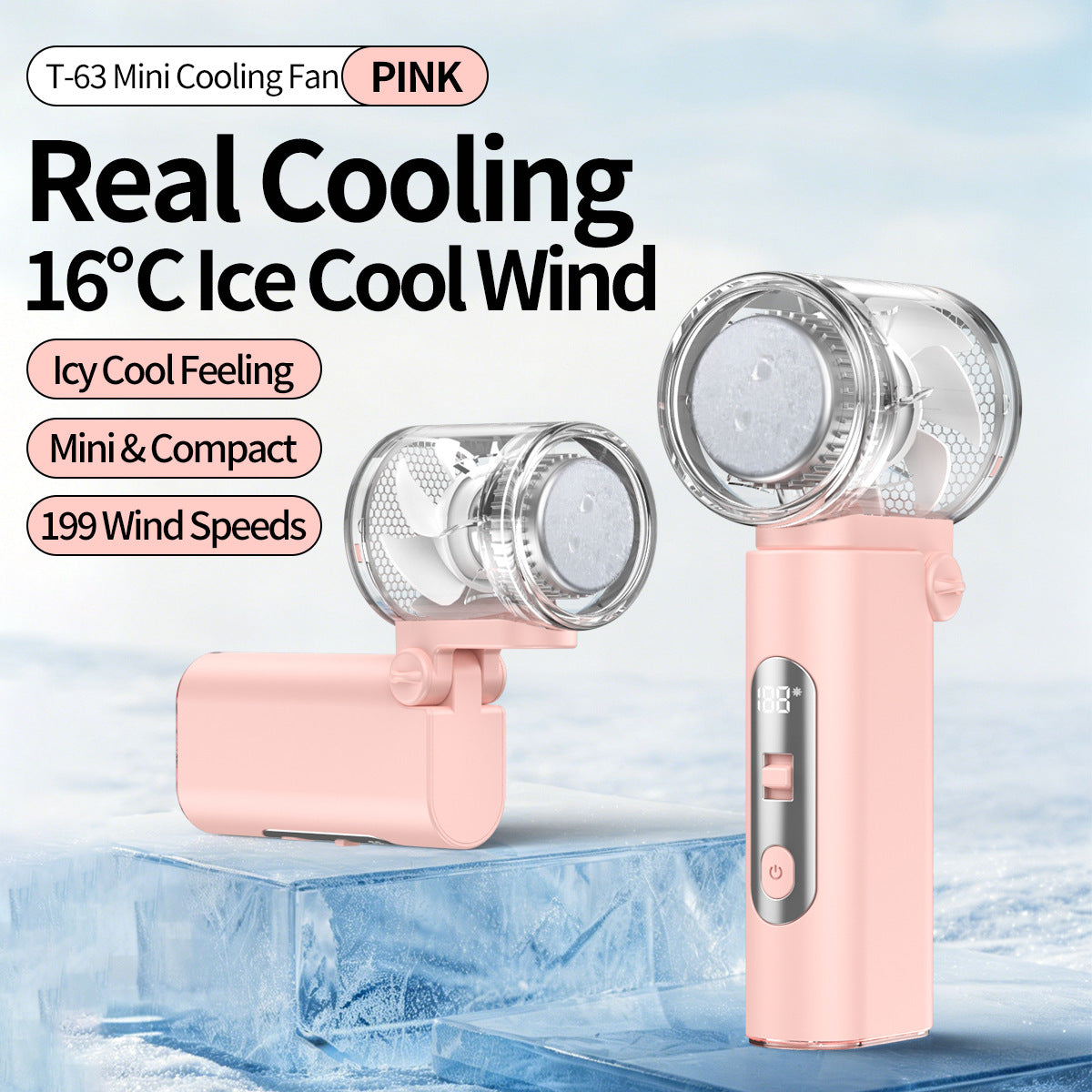 Portable Mini Fan with Cooling Function Lightweight Quiet Adjustable Speed