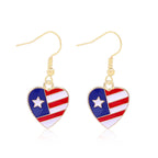 Women's Lightweight Star Earrings Enamel Flag Design Fishhook Closure Zinc Alloy