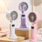 Portable USB Desk Fan with Digital Speed Display Compact Adjustable Tilt Cooling Fan
