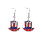 Women's Lightweight Star Earrings Enamel Flag Design Fishhook Closure Zinc Alloy