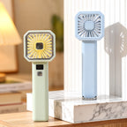Portable USB Desk Fan with Digital Temperature Display Compact Foldable Grille