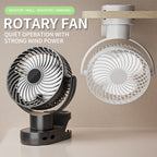 Portable Clip Fan USB Powered Adjustable Speed Quiet Operation for Home Office Outdoor Use