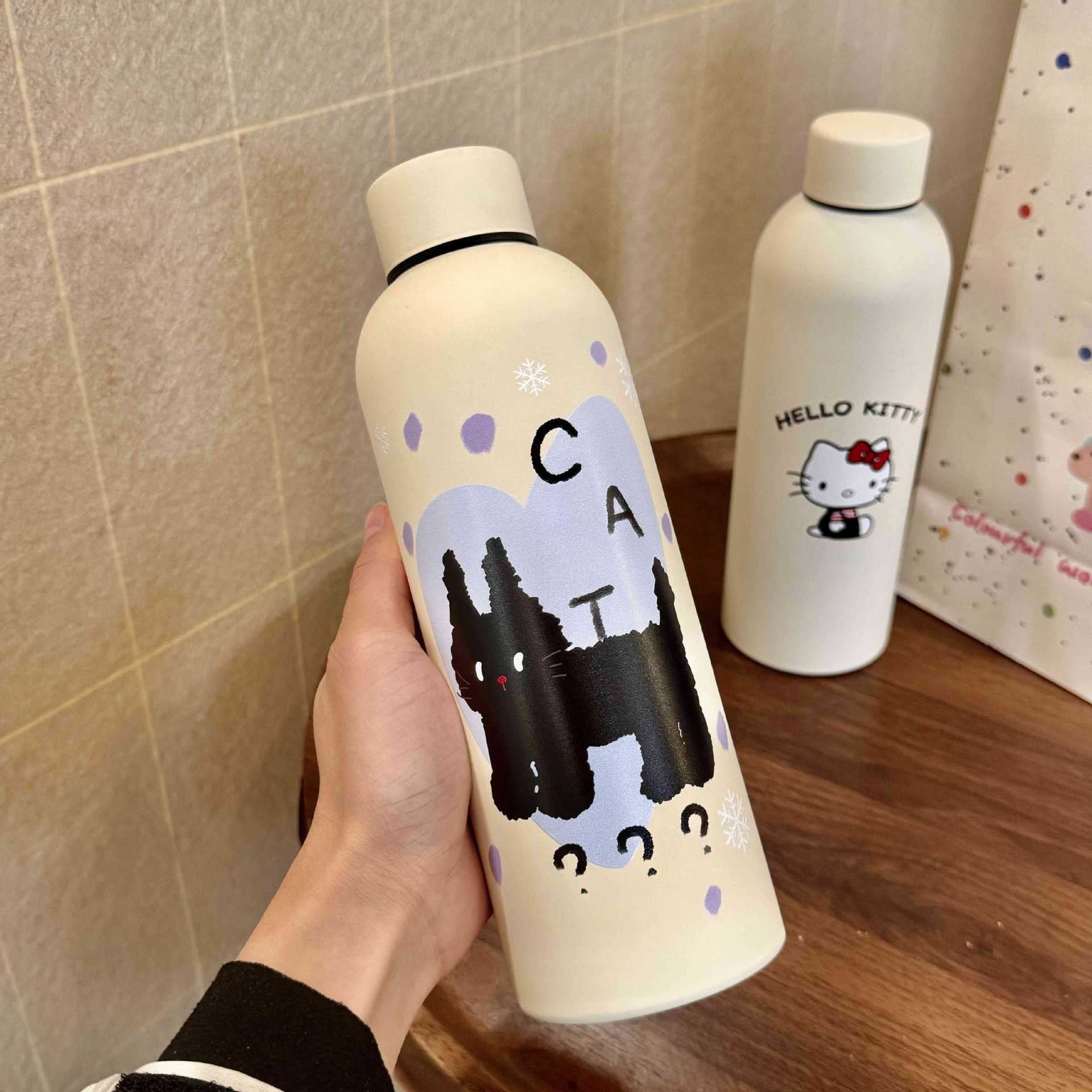 Insulated Stainless Steel Water Bottle with Hello Kitty Design for Women Leak-Proof BPA-Free