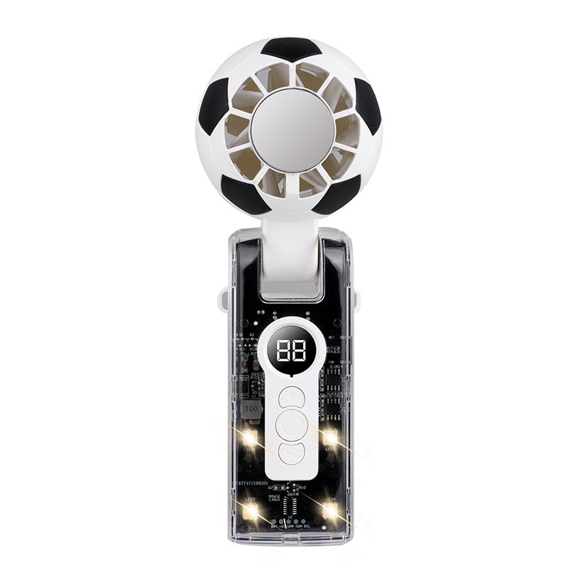 Portable Fan Compact Lightweight Adjustable Wind Speed with LED Light and Digital Display