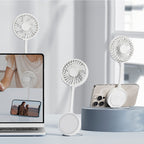 Clip-On Portable Cooling Fan Rechargeable Battery Lightweight Quiet Operation