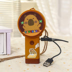 Creative Portable Handheld Fan with Cute Capybara Animal Design USB Rechargeable Lightweight