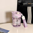 Ladies Stylish BPA-Free Water Bottle with Integrated Carrying System and Leak-Proof Flip Lid