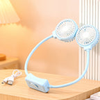 Women’s Portable Neck Fan Dual Vent Technology Rechargeable Lightweight Adjustable Speed