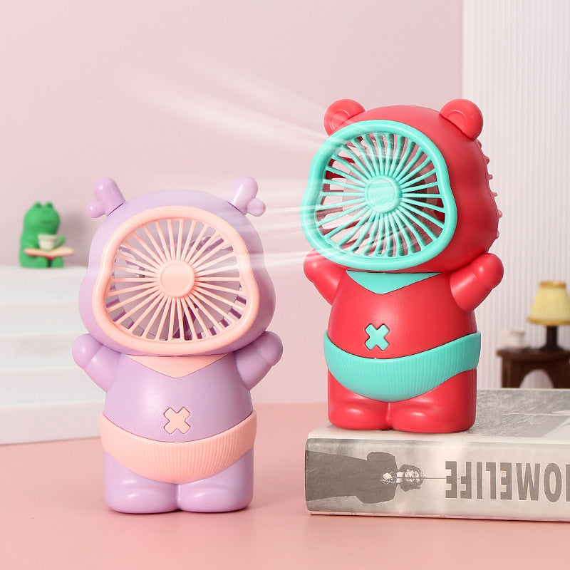 Portable Mini Fan Bear Design Lightweight Personal Handheld Fan
