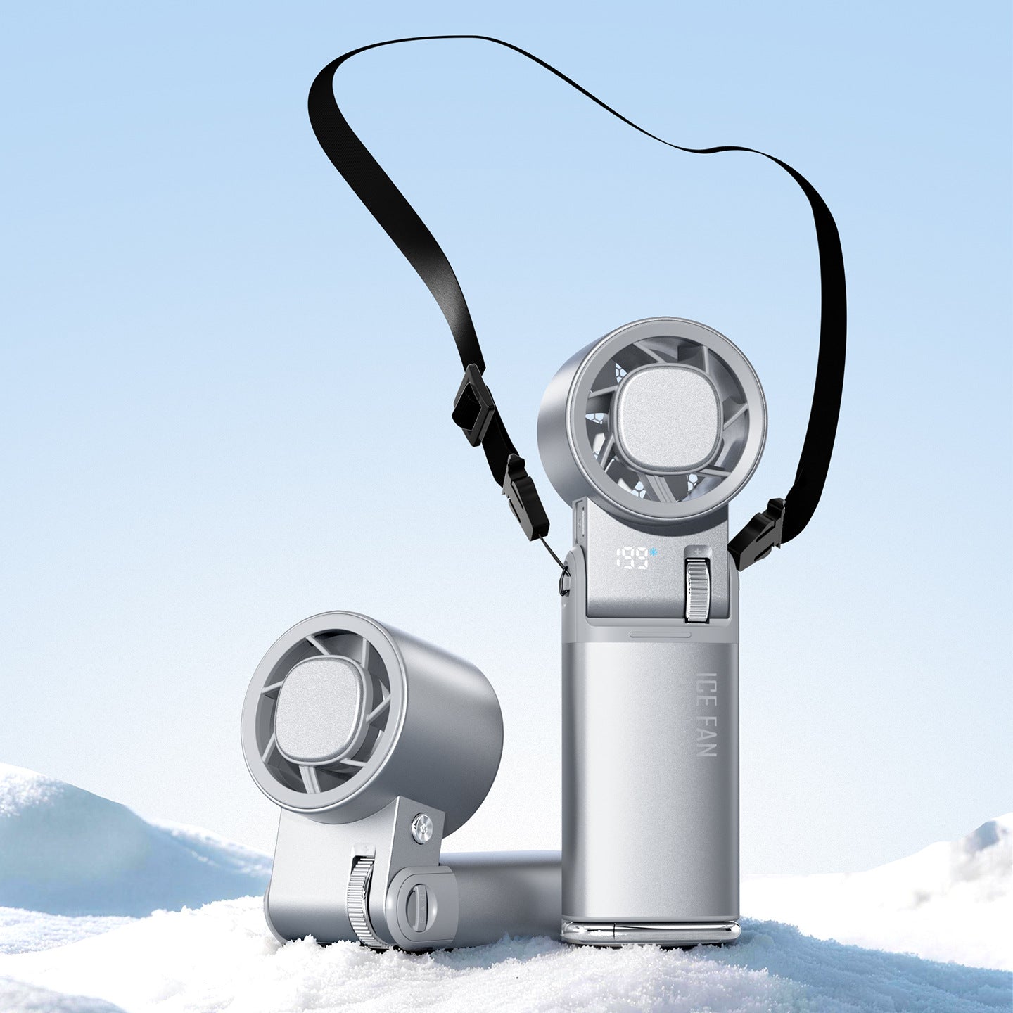 Portable Neck-Mounted Smart Cooling Fan Unisex Hands-Free Adjustable Speed Rechargeable Battery