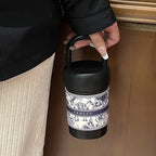 Women's Insulated Travel Mug with Carrying Handle Stylish Thermos Cup