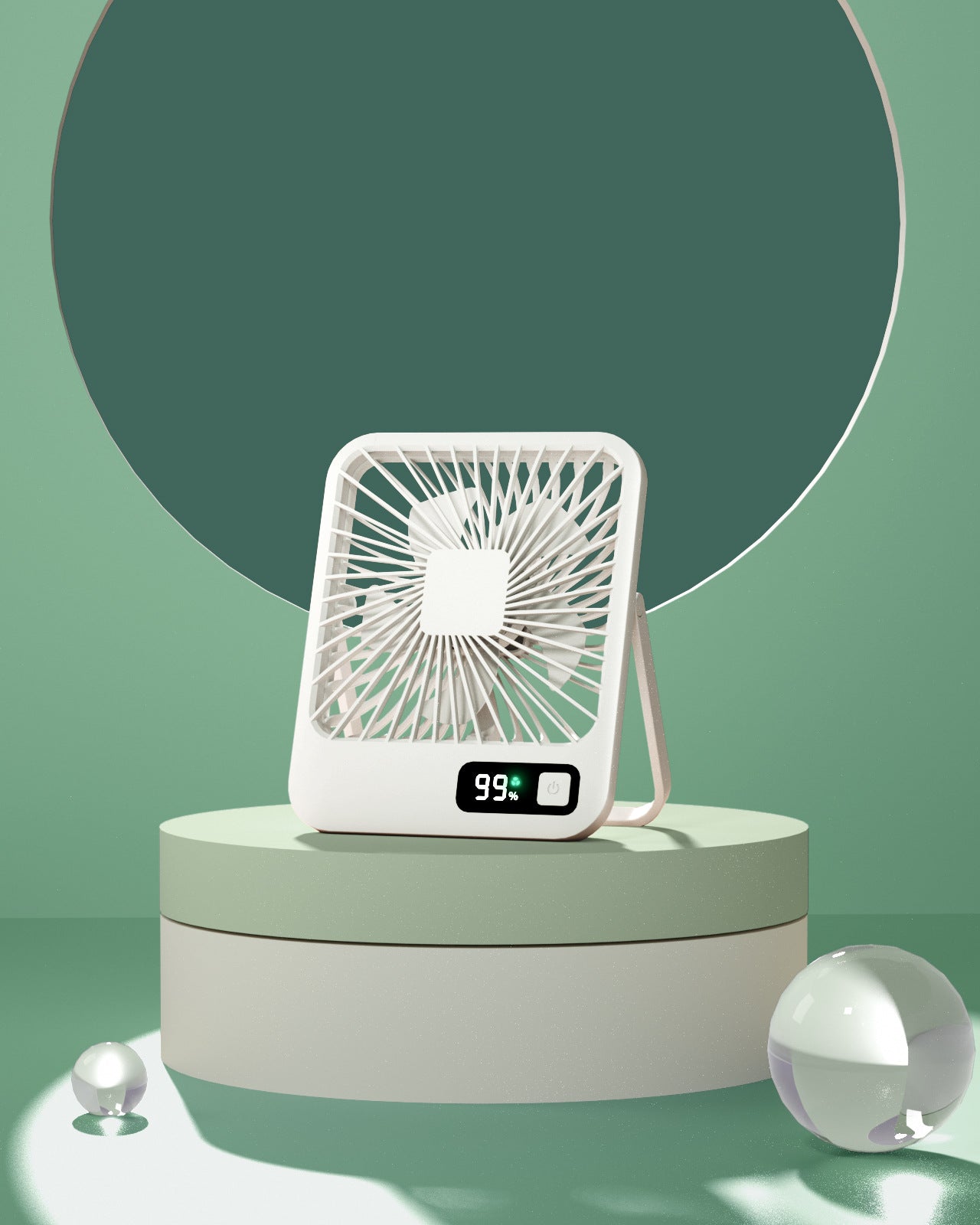 Portable USB Fan with LED Display Rechargeable Lightweight Personal Cooling Fan