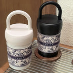 Women's Insulated Travel Mug with Carrying Handle Stylish Thermos Cup