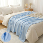 Bowlift Cotton Waffle Knit Throw Blanket Lightweight Breathable Cozy Bed Throw