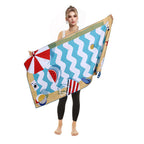 Brehn Women's Beach Towel Microfiber Quick-Dry Lightweight Colorful Flamingo Pattern