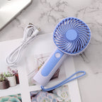 Portable Handheld Fan USB Rechargeable Ergonomic Grip Lightweight Personal Fan