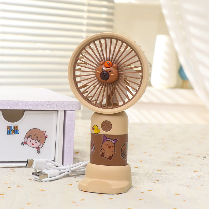 Portable Rechargeable Handheld and Table Fan with LED Color Change Quiet Motor
