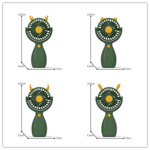 Portable Hand Fan Compact Size LED Light Ergonomic Grip for Women