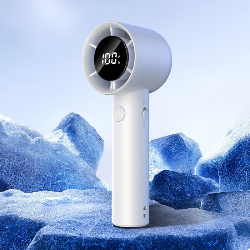 Handheld Portable Fan with Digital Display Rechargeable Battery and Variable Speed Control