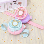 Ladies Portable Hand Fan with Integrated Mirror USB Rechargeable Cute Animal Design Lightweight