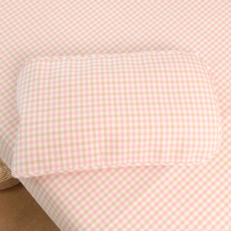 Bowlift Baby Bedding Set 100% Cotton Checked Design with Pillowcase for Crib Nursery
