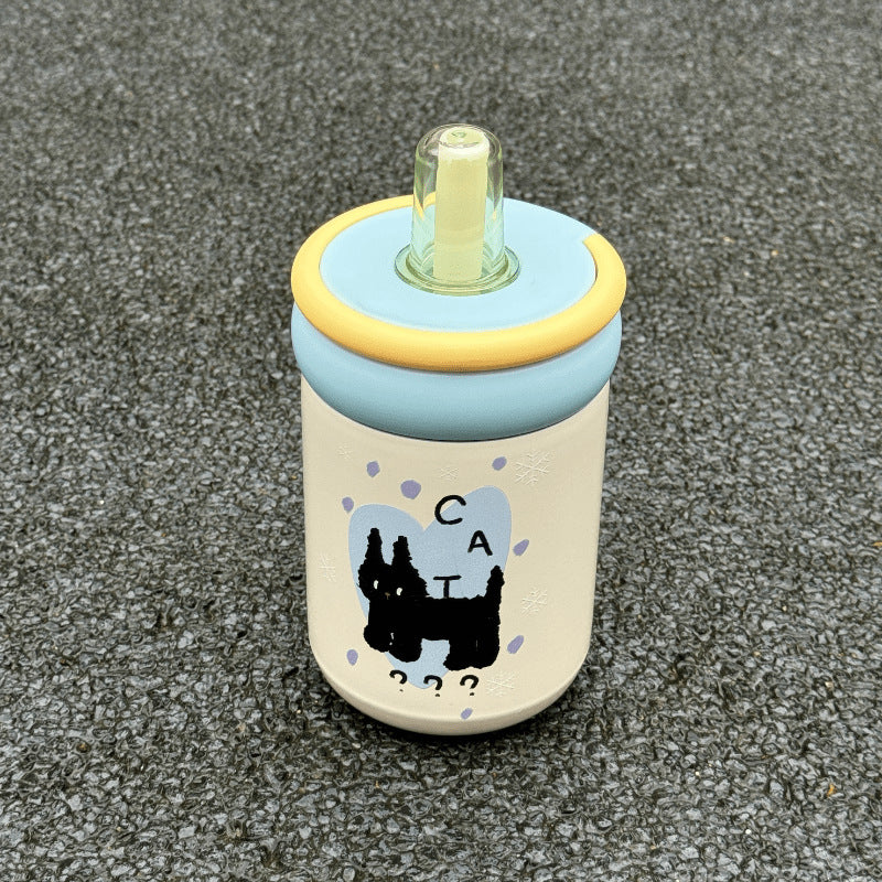 Ladies Drinking Cup BPA-Free with Hello Kitty Design Lid and Straw Closure