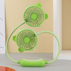 Ladies Portable Neck Fan Double Adjustable Blades Lightweight Ergonomic Design for Travel and Outdoor Use