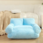Women's Cozy Relax Armchair Plush Fabric Ergonomic Support Removable Cover
