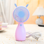 Portable Table Fan Rechargeable Quiet Compact Desk Fan with Cute Ears for Home Office