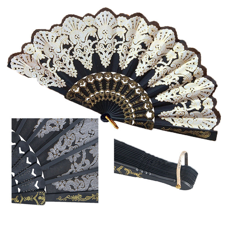 Women's Folding Fan with Exquisite Filigree Ornamentation Lightweight Portable Accessory