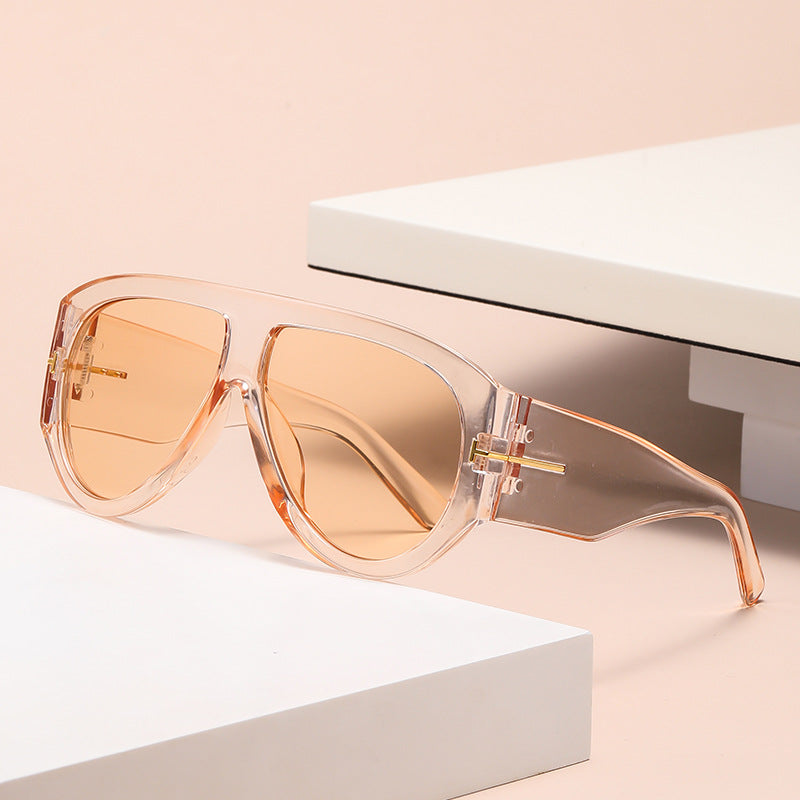 Oversized Aviator Sunglasses Women UV400 Protection Lightweight Durable AC Plastic Frame