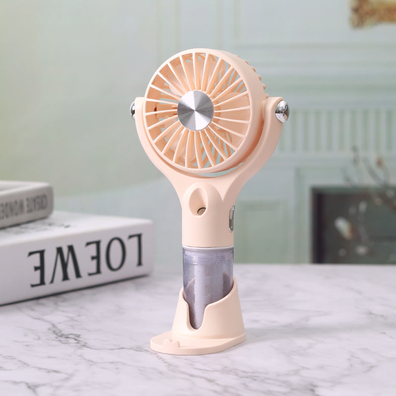 Portable Handheld Fan with Integrated Misting Function Adjustable Speed Settings