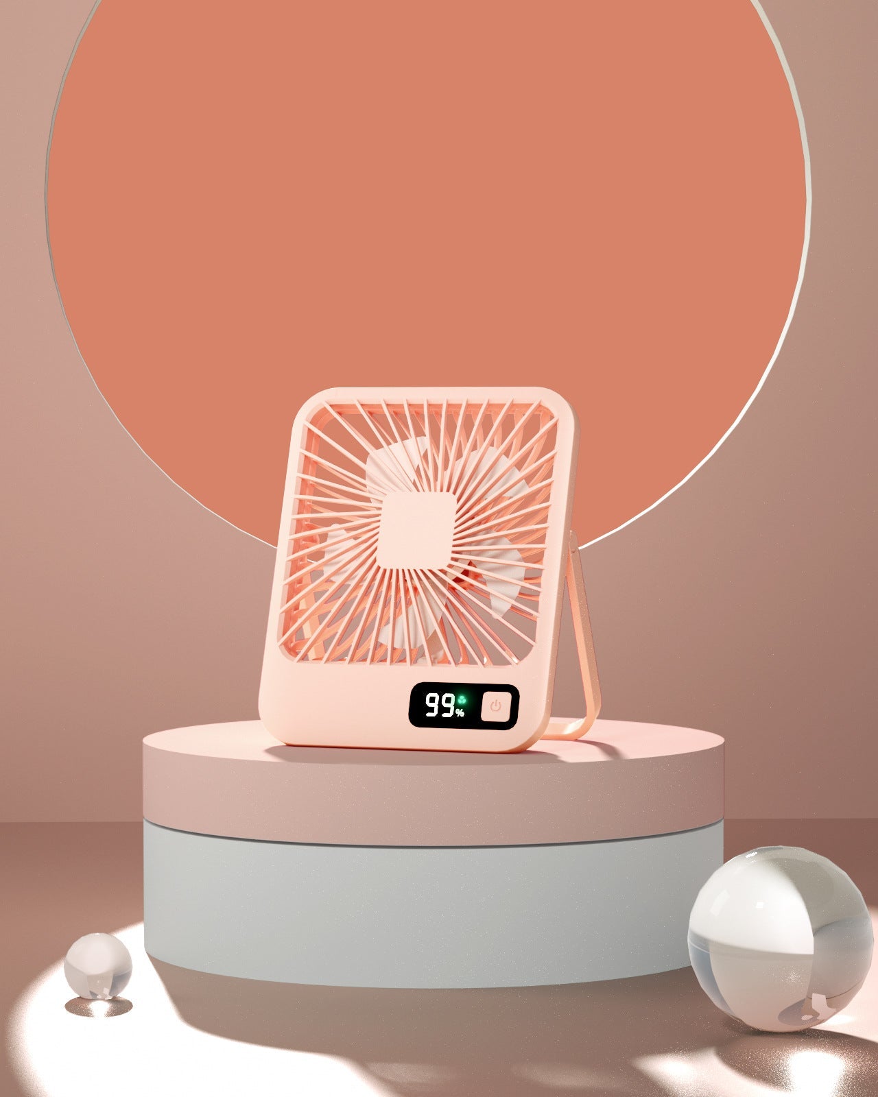 Portable USB Fan with LED Display Rechargeable Lightweight Personal Cooling Fan