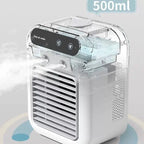 Compact Desktop Micro Air Cooler USB Powered Top-Fill Water Tank Removable Filter