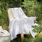Bowlift Women's Soft Cotton Muslin Throw Blanket Breathable Lightweight with Fringes