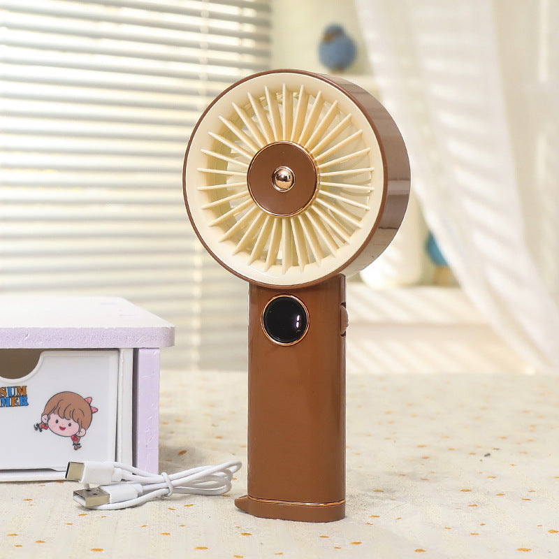 Portable USB Hand Fan for Women with Powerful Battery, 3 Speeds, USB Rechargeable, Compact Handheld Cooling Fan
