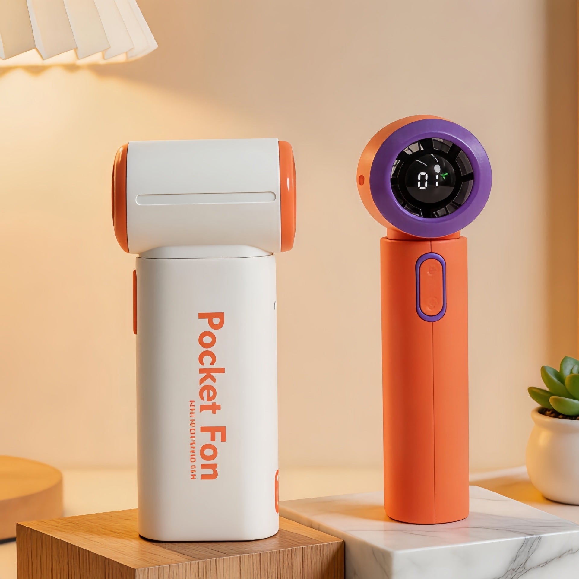 Portable Mini Fan with LED Display USB Rechargeable Compact Lightweight Unisex